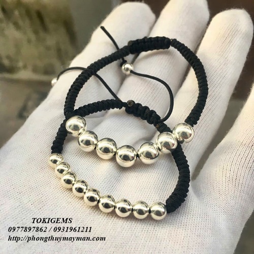 VÒNG TAY HANDMADE GẮN BI BẠC